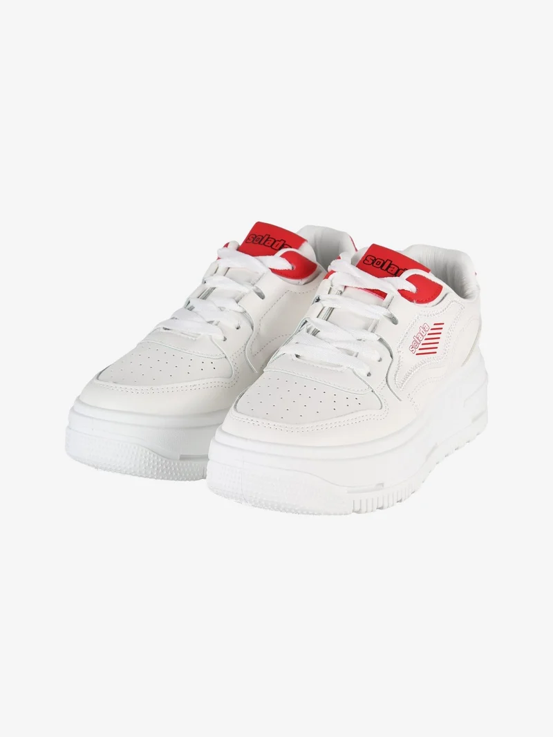 Sneakers donna con platform - rosso