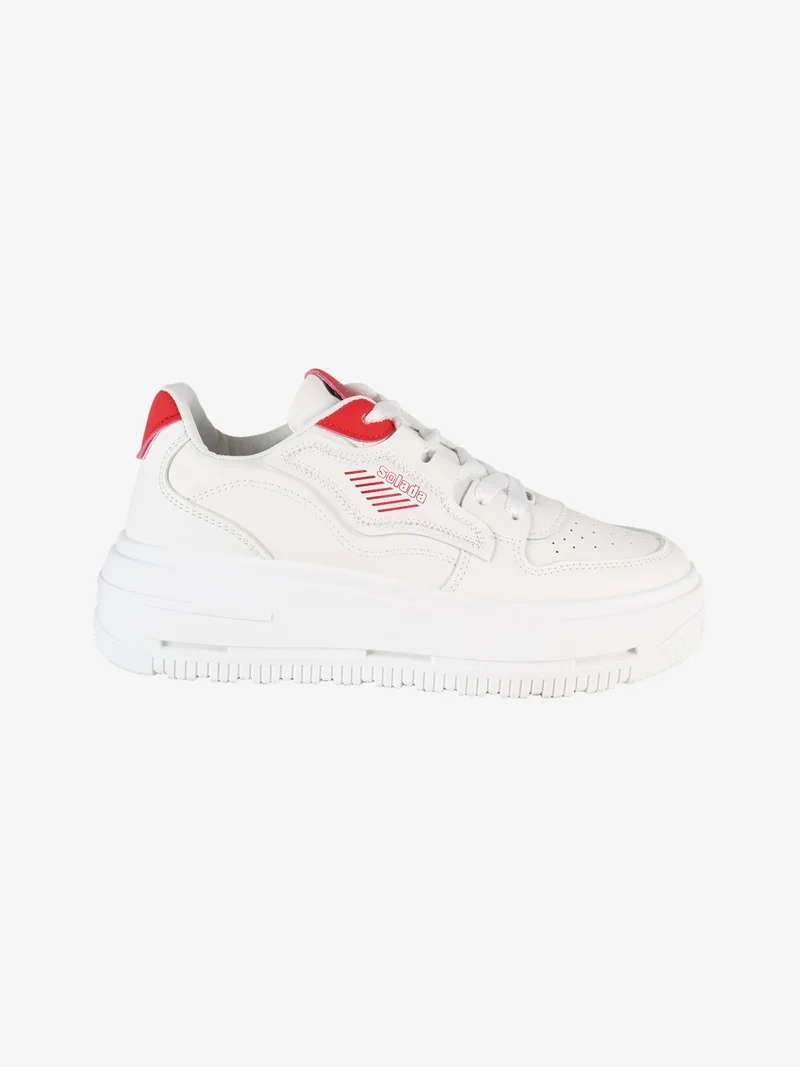 Sneakers donna con platform - rosso