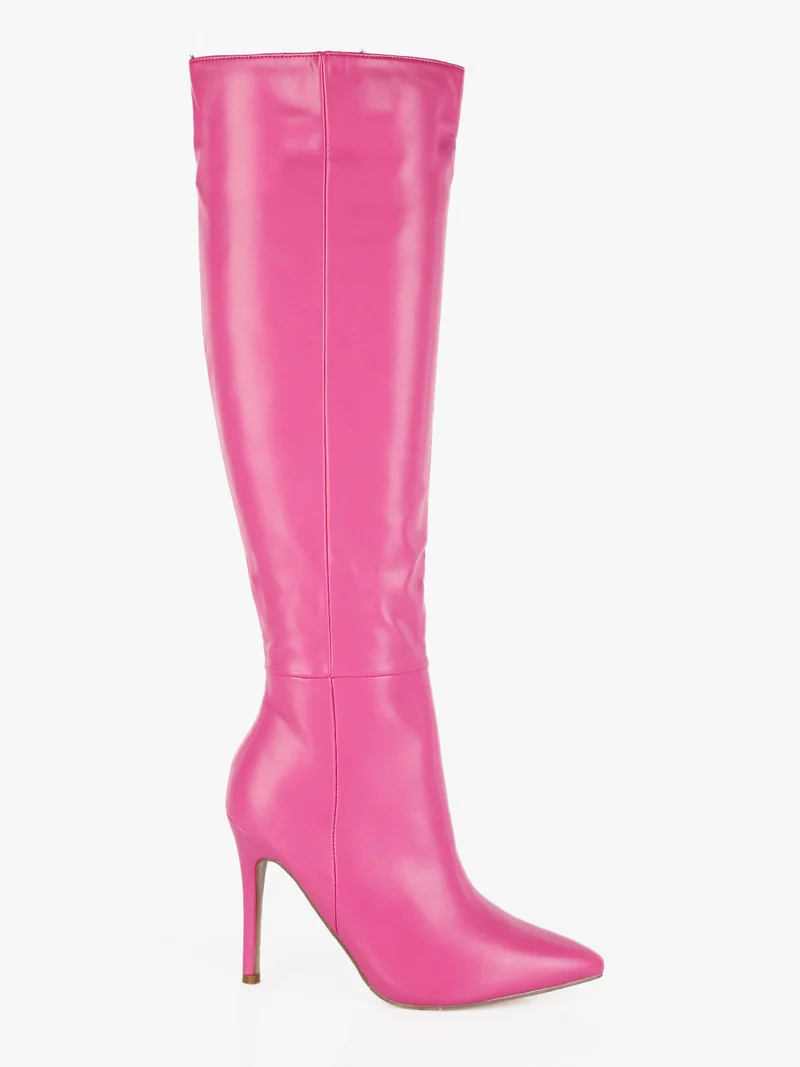 Stivali donna con tacco a spillo - fucsia