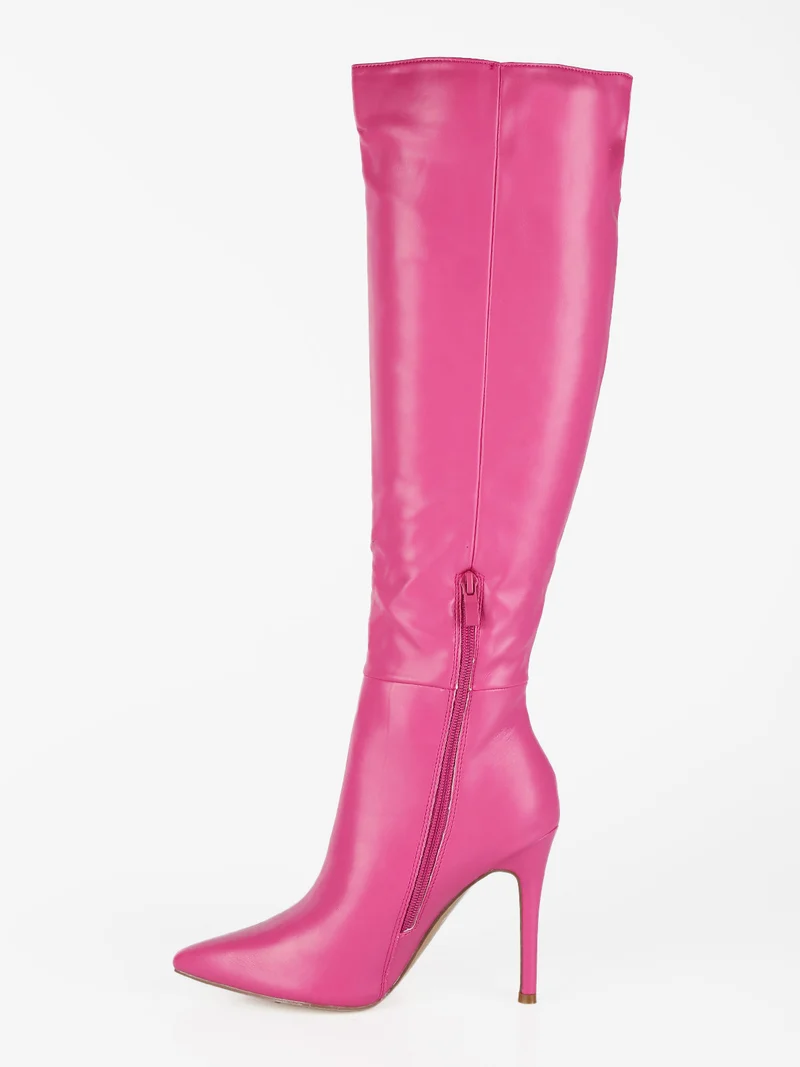 Stivali donna con tacco a spillo - fucsia