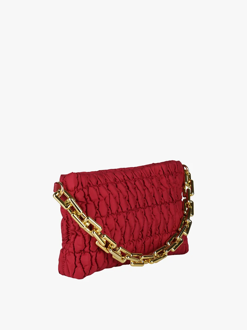 Borsa donna trapuntata con tracolla - rosso