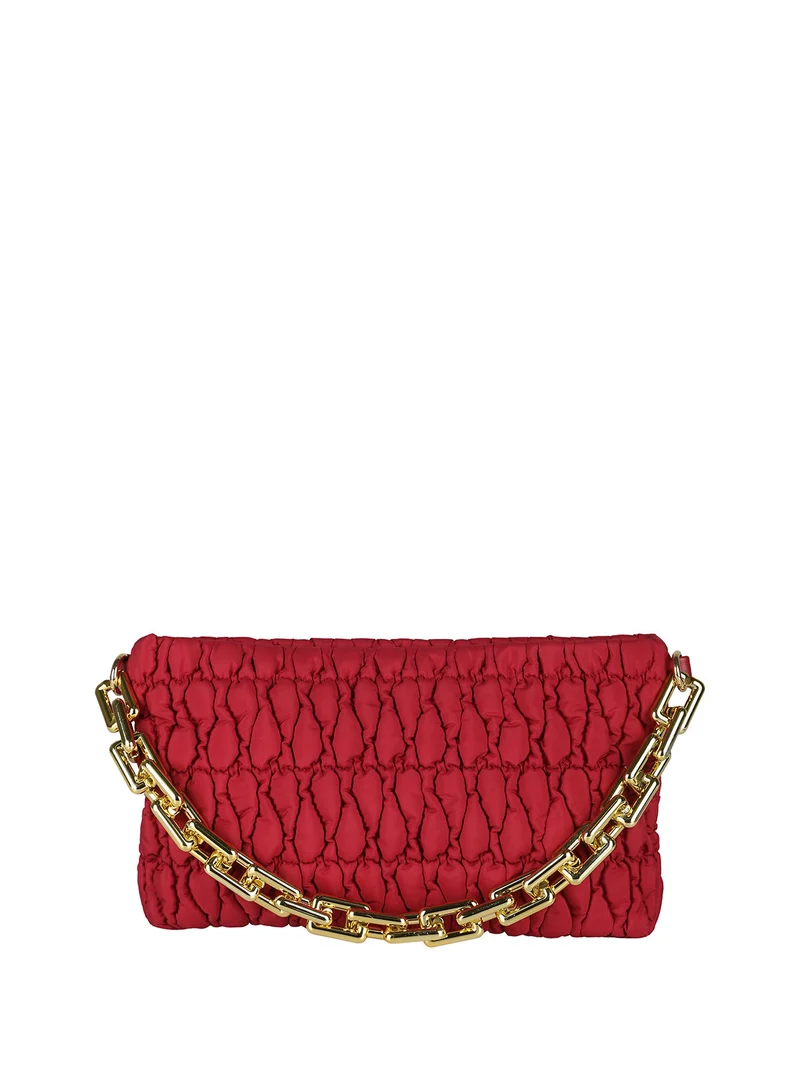 Borsa donna trapuntata con tracolla - rosso