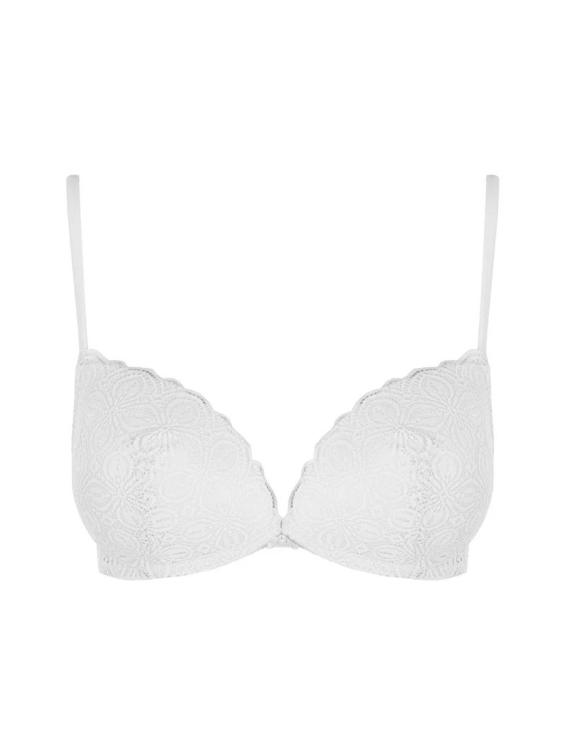 902 Reggiseno a triangolo graduato in pizzo - bianco
