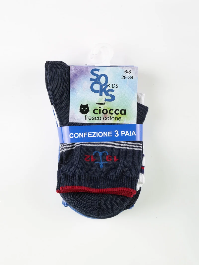 Calze corte da bambino. Confezioone da 3 paia - blu scuro