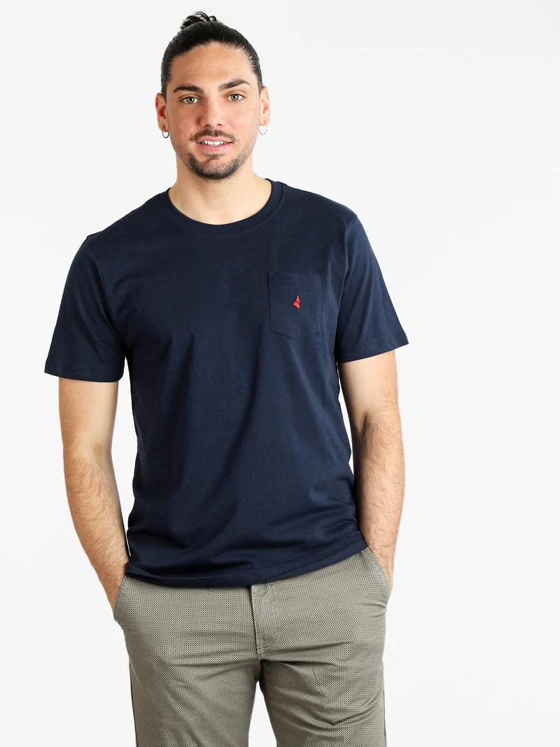 T-shirt uomo manica corta con taschino - blu scuro