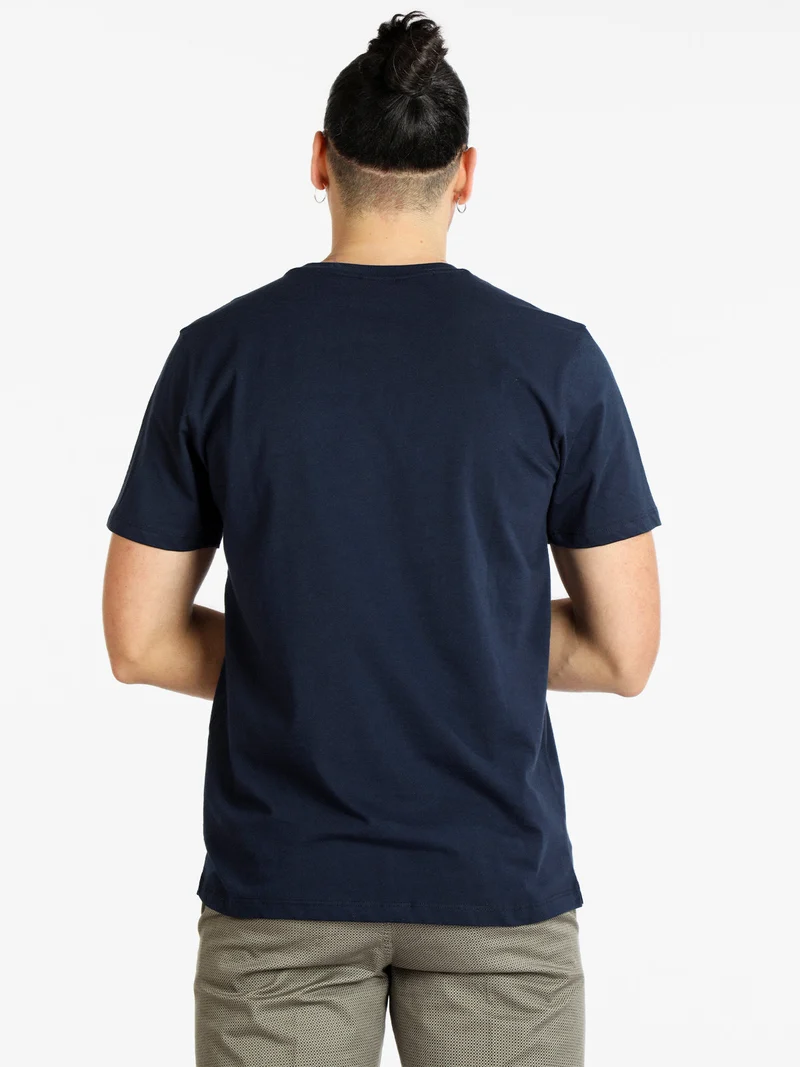 T-shirt uomo manica corta con taschino - blu scuro