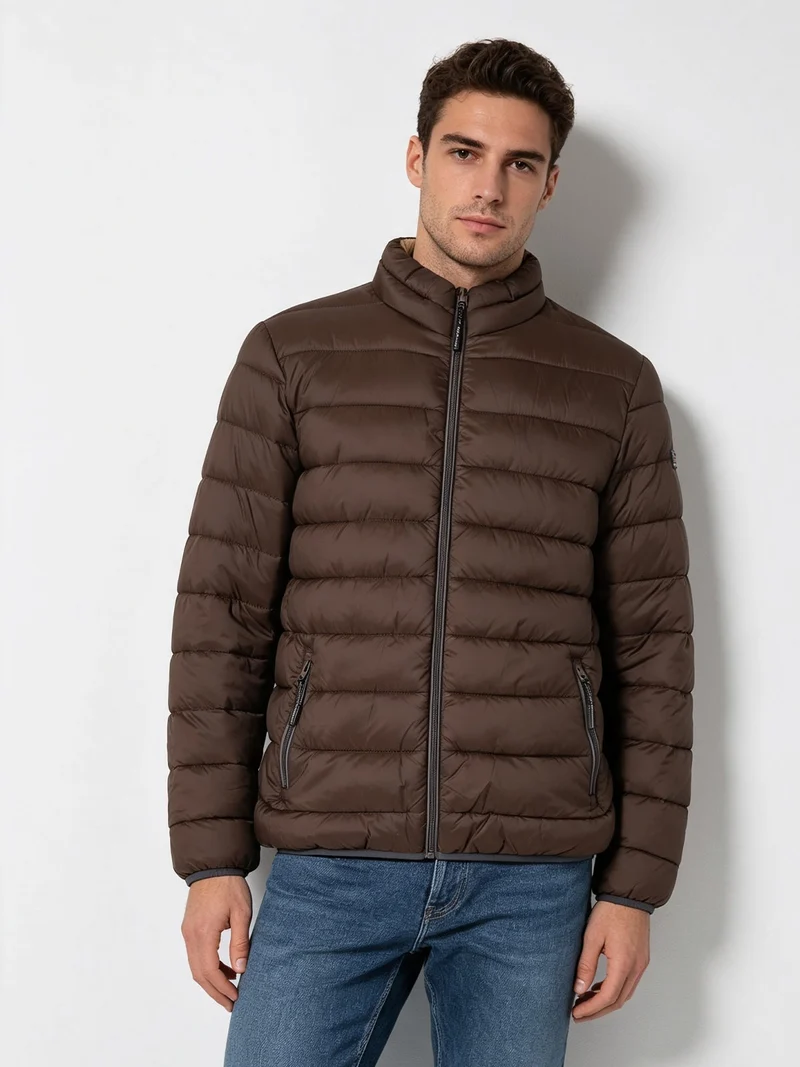 Giubbotto imbottito da uomo con zip - moro