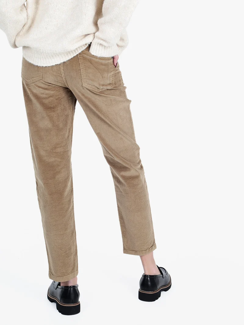 Pantaloni donna in velluto a coste - khaki