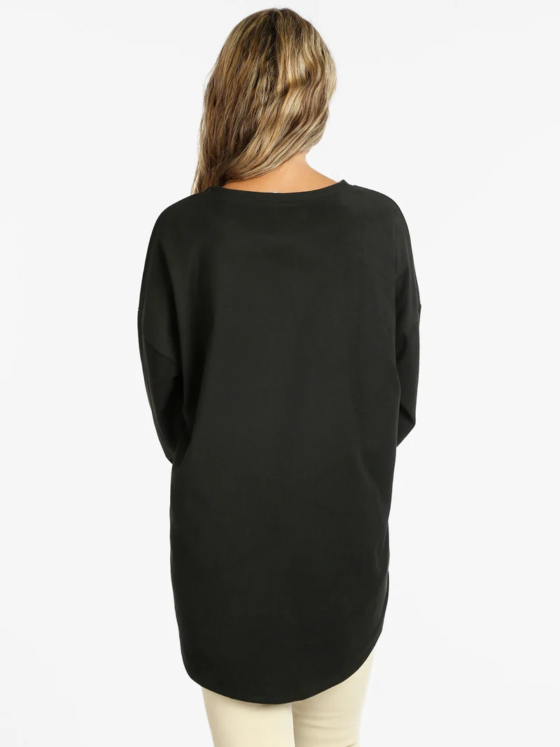 Maglia da donna lunga - nero
