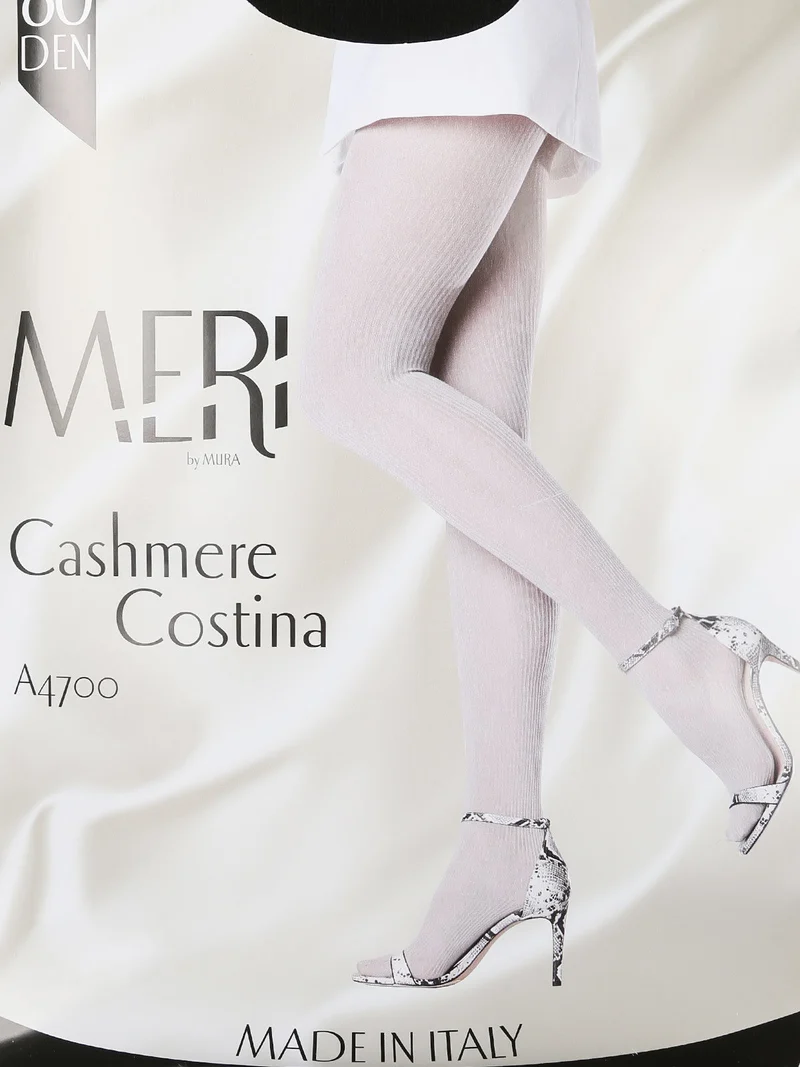 Collant Cashmere nero a costina 80 denari - nero
