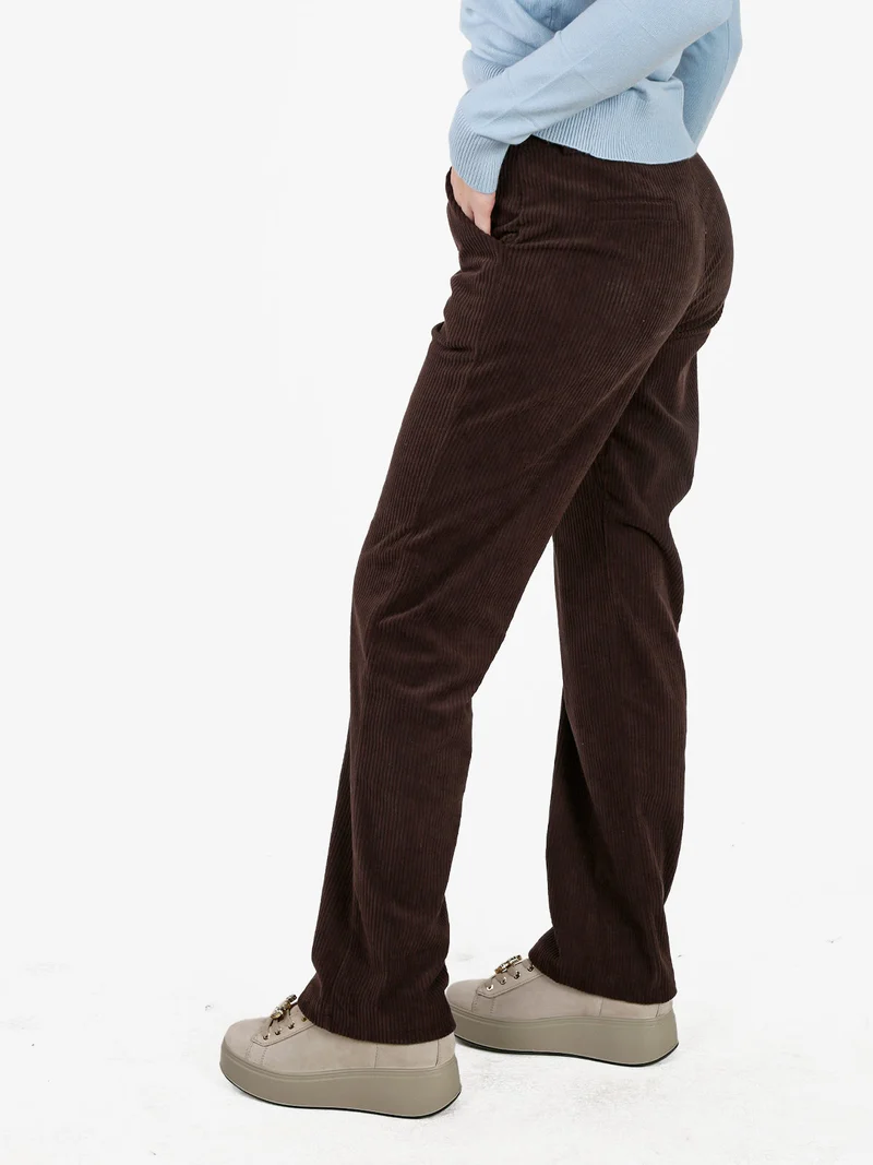 Pantaloni donna in velluto a coste - moro
