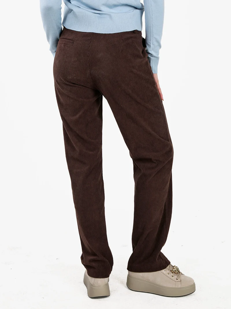 Pantaloni donna in velluto a coste - moro