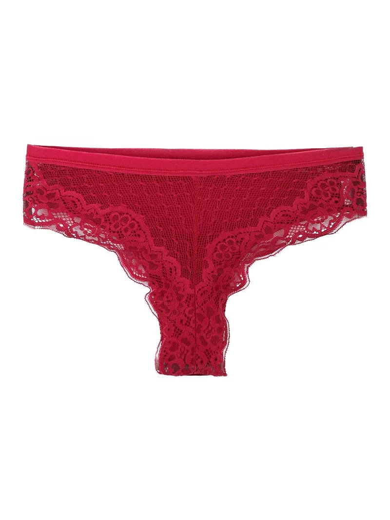 Brasiliana con pizzo sul retro - rosso