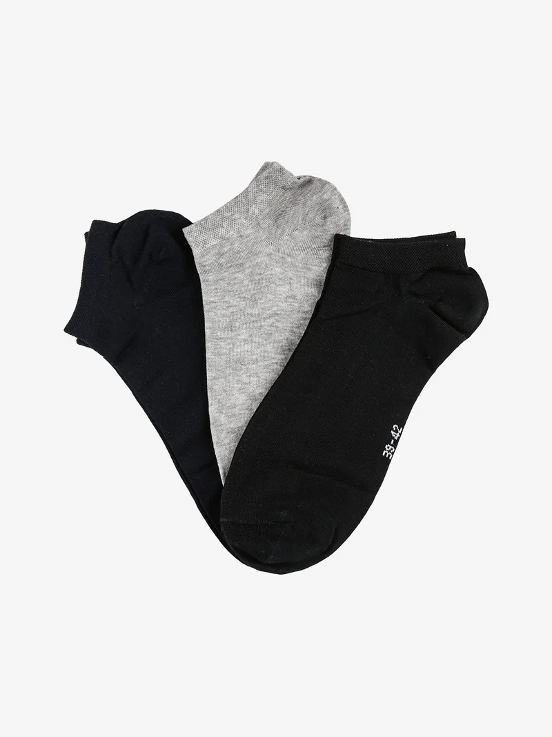 3 Paia di calze salvapiede unisex - grigio