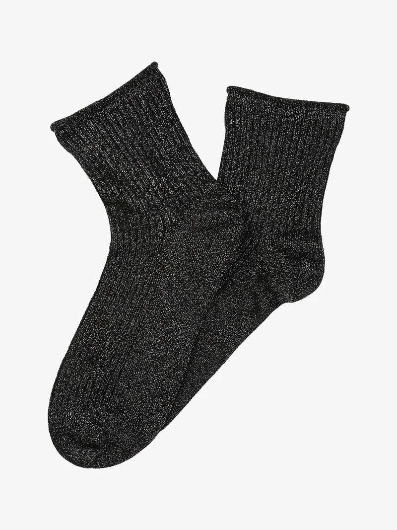 Calze corte lurex da donna - nero