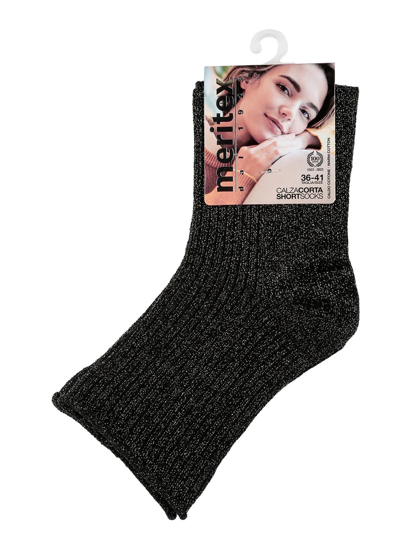 Calze corte lurex da donna - nero