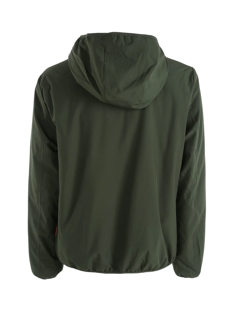 Giubbotto impermeabile da uomo con cappuccio e zip - militare