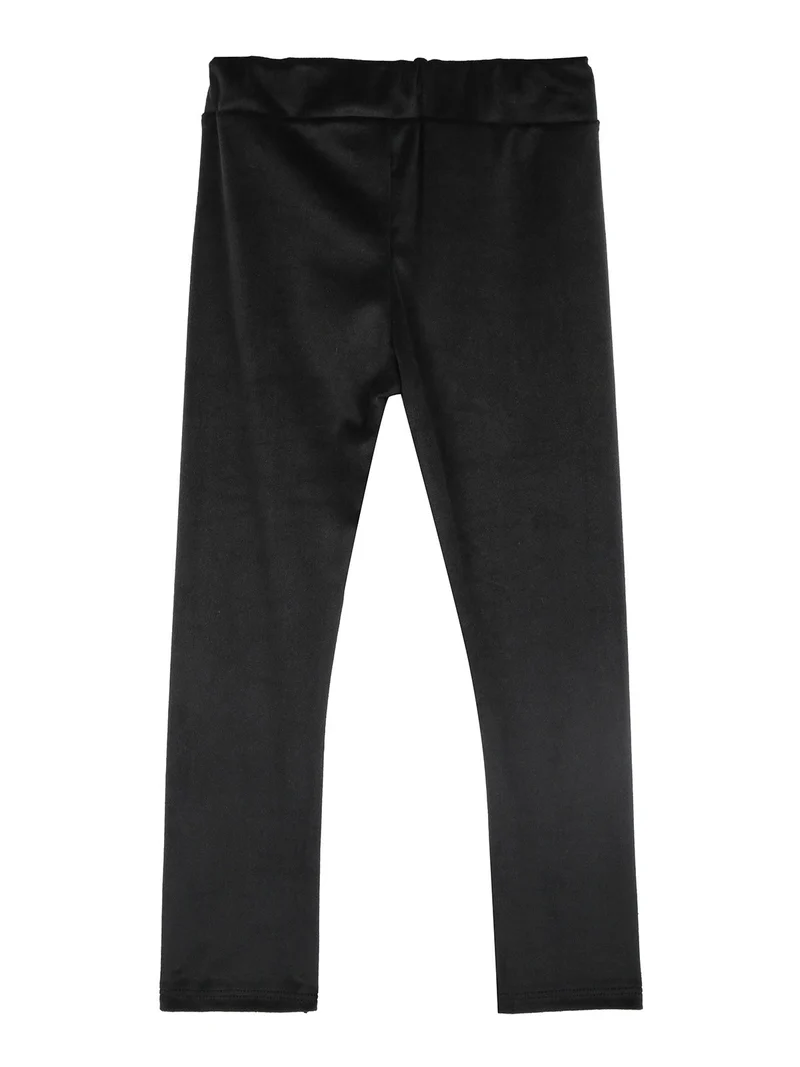 Leggings da bambina in ciniglia - nero