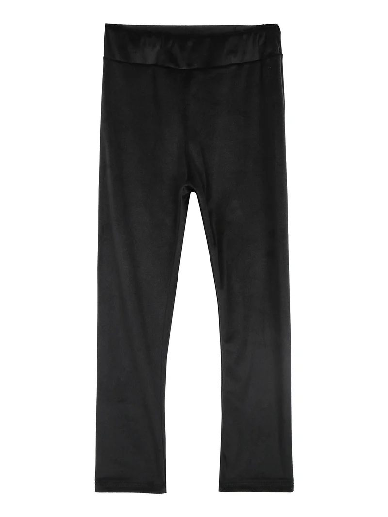 Leggings da bambina in ciniglia - nero