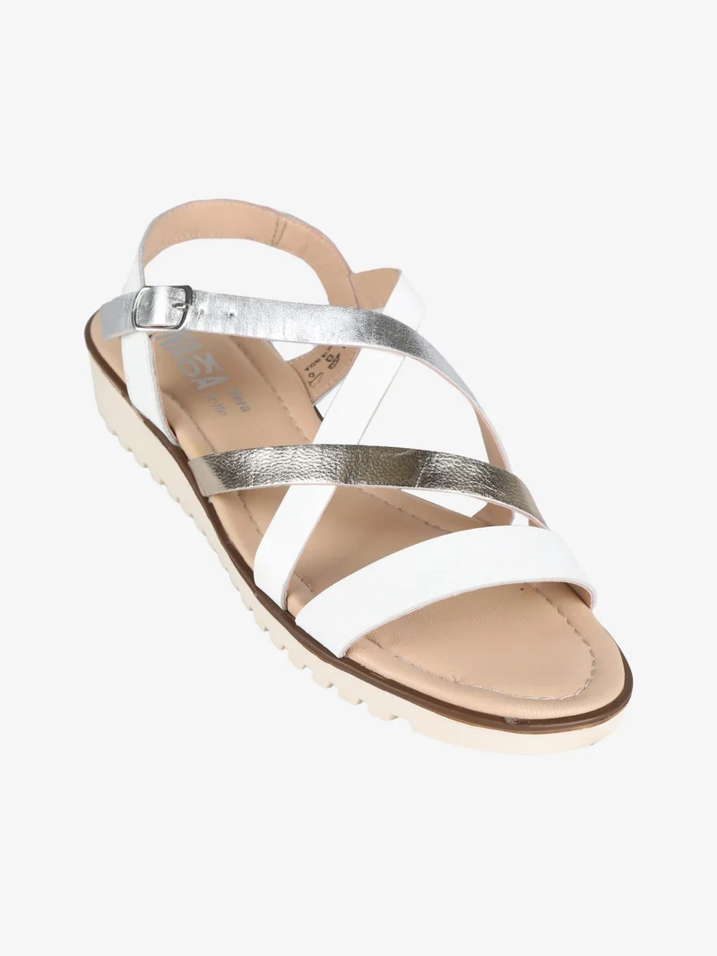 Sandali in pelle intrecciati donna - bianco