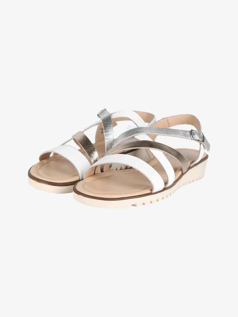 Sandali in pelle intrecciati donna - bianco