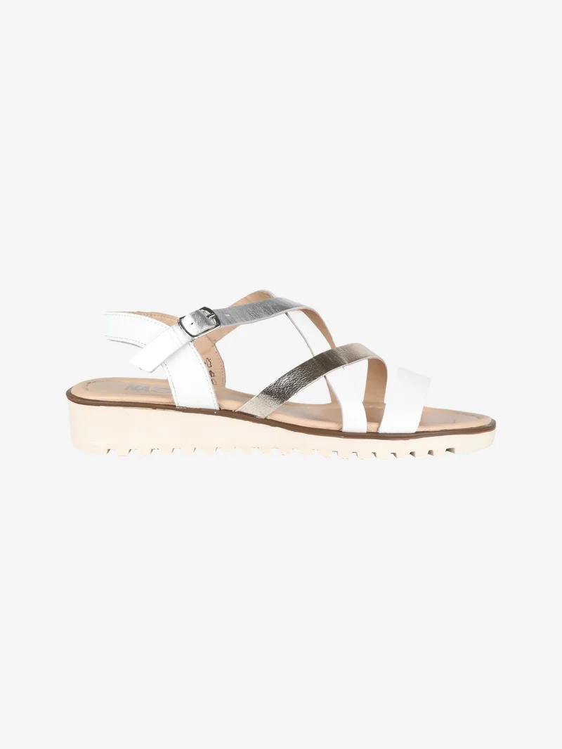 Sandali in pelle intrecciati donna - bianco