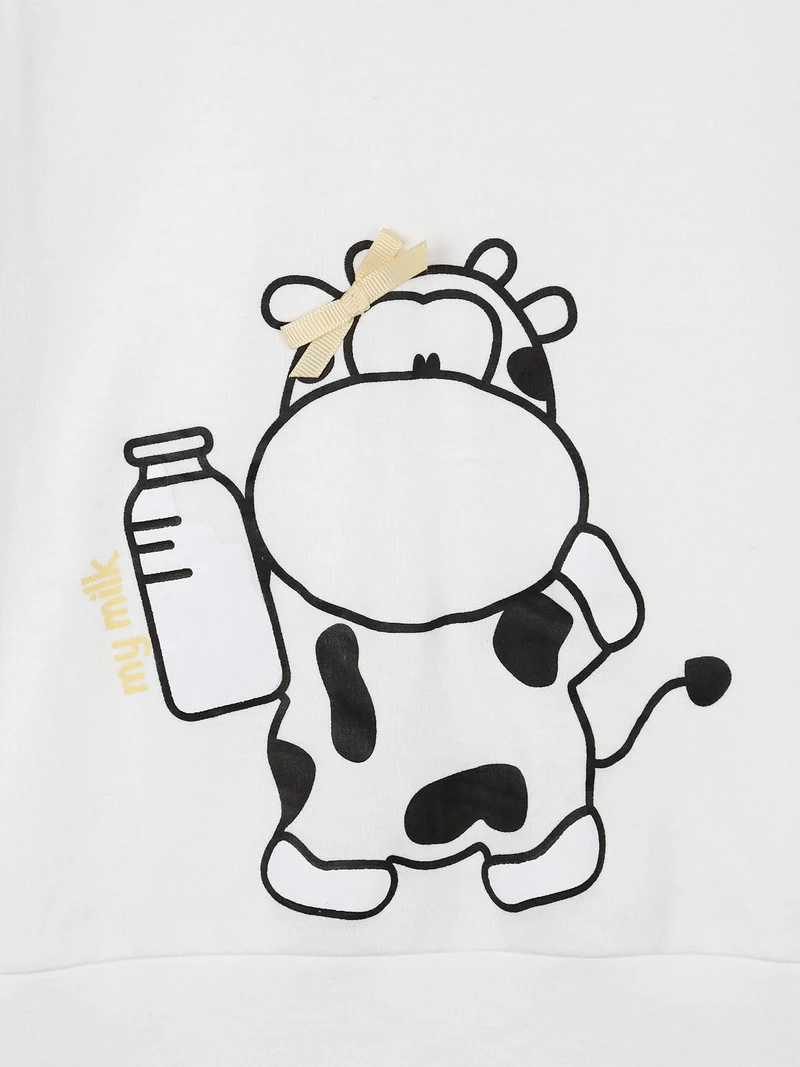 Pigiama in cotone con disegno - bianco