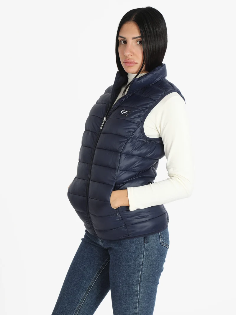 Giacca smanicata donna - blu scuro