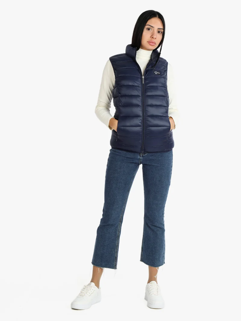 Giacca smanicata donna - blu scuro