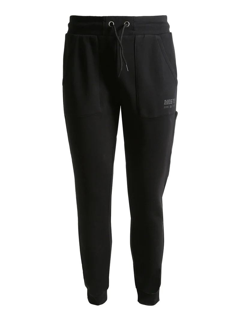 Pantaloni tuta da uomo con polsini - nero