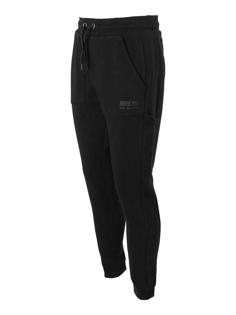 Pantaloni tuta da uomo con polsini - nero