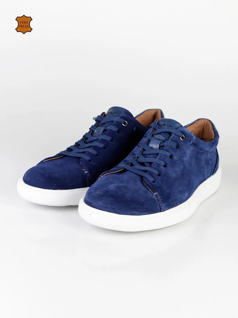 Cambro Low Sneakers in pelle scamosciata uomo - blu
