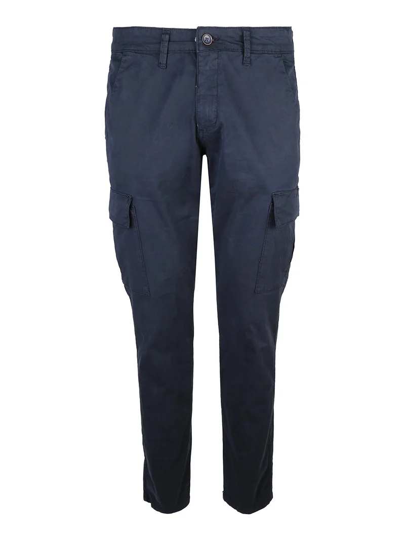 Pantaloni cargo da uomo in cotone - blu scuro