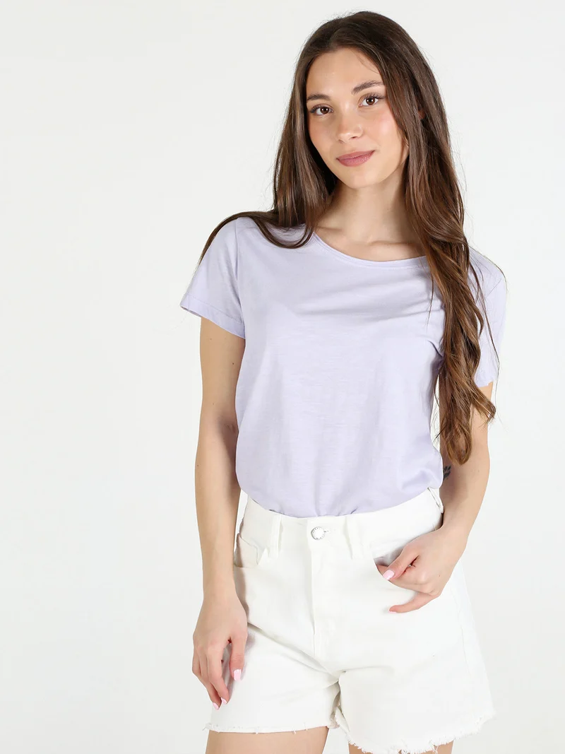 T-shirt donna in cotone - lilla