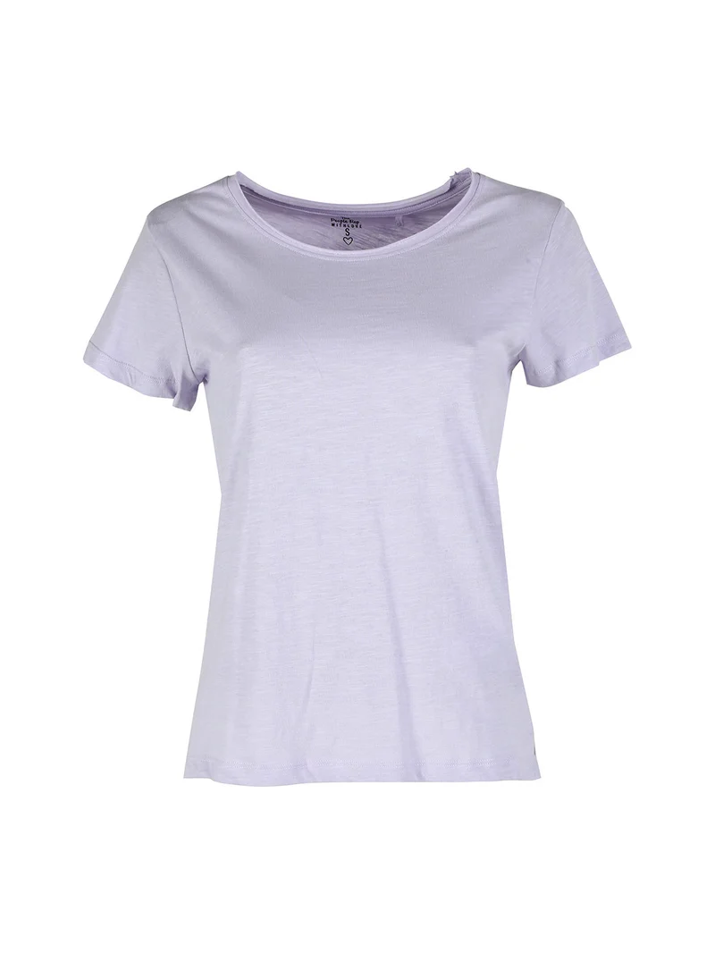 T-shirt donna in cotone - lilla