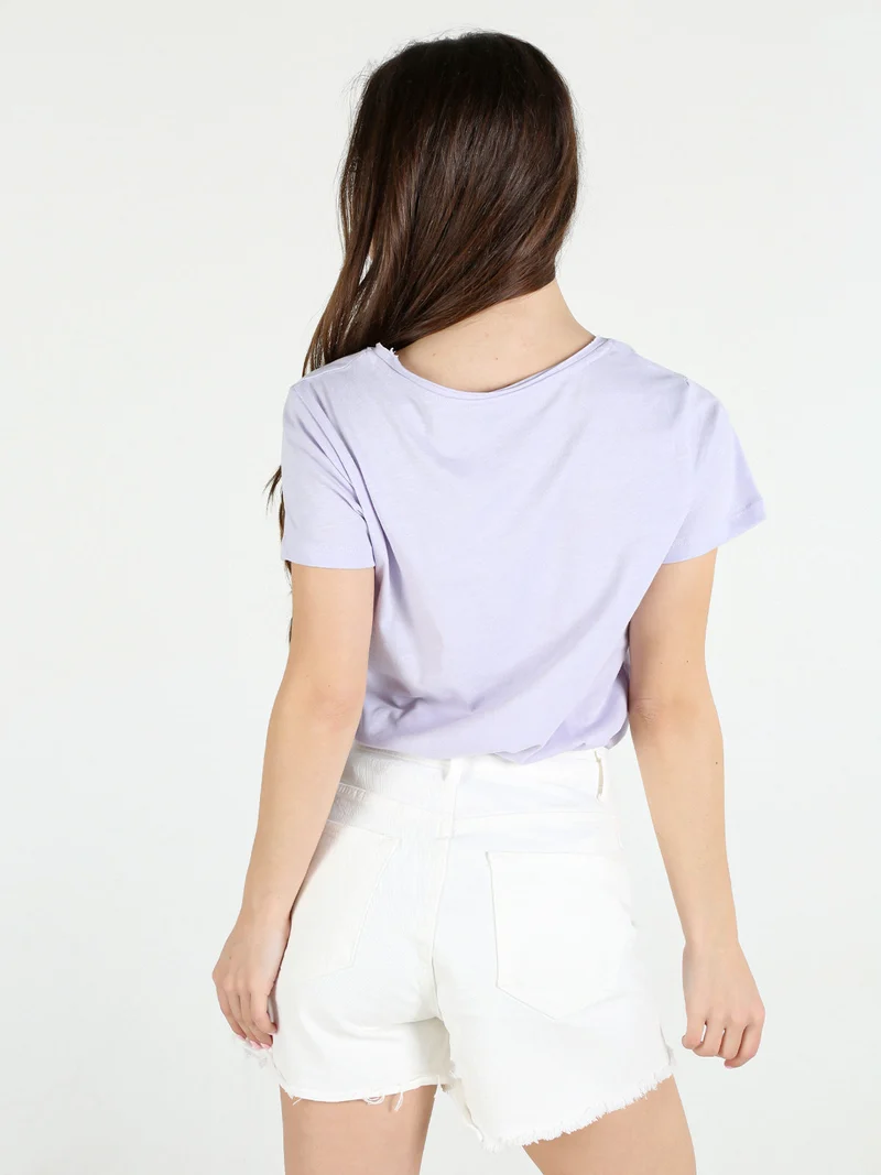 T-shirt donna in cotone - lilla