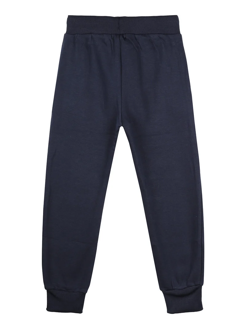 Pantaloni sportivi da bambino con polsini e coulisse - blu