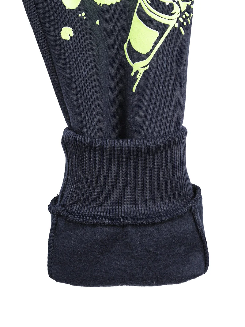 Pantaloni sportivi da bambino con polsini e coulisse - blu
