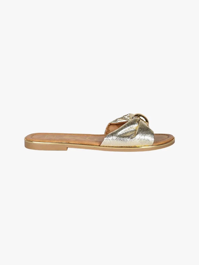 Ciabatta donna con nodo - platino