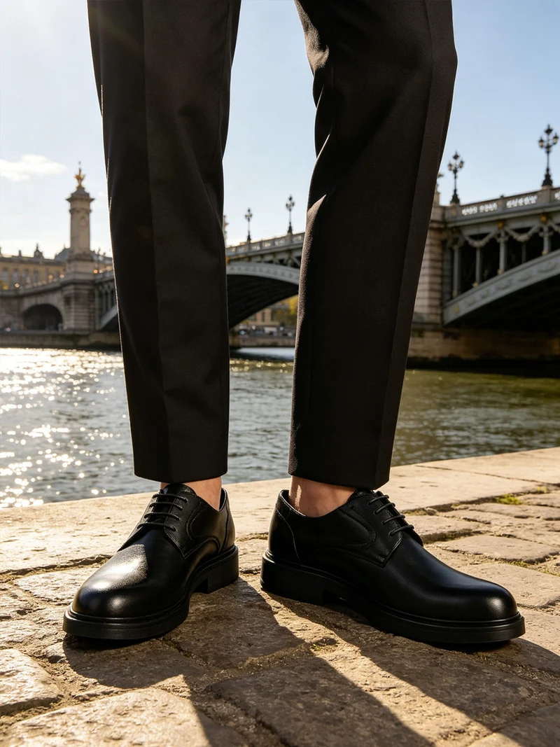 Scarpe classiche stringate da uomo - nero