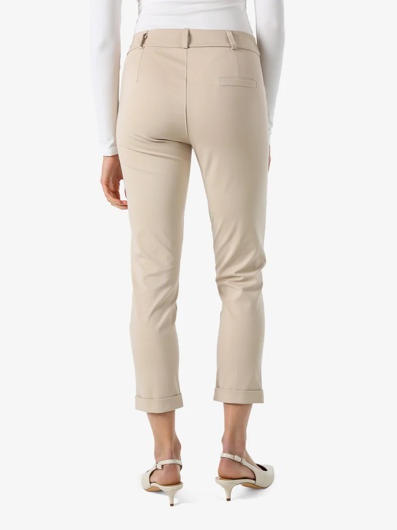 Pantaloni da donna a gamba dritta con risvolto - beige