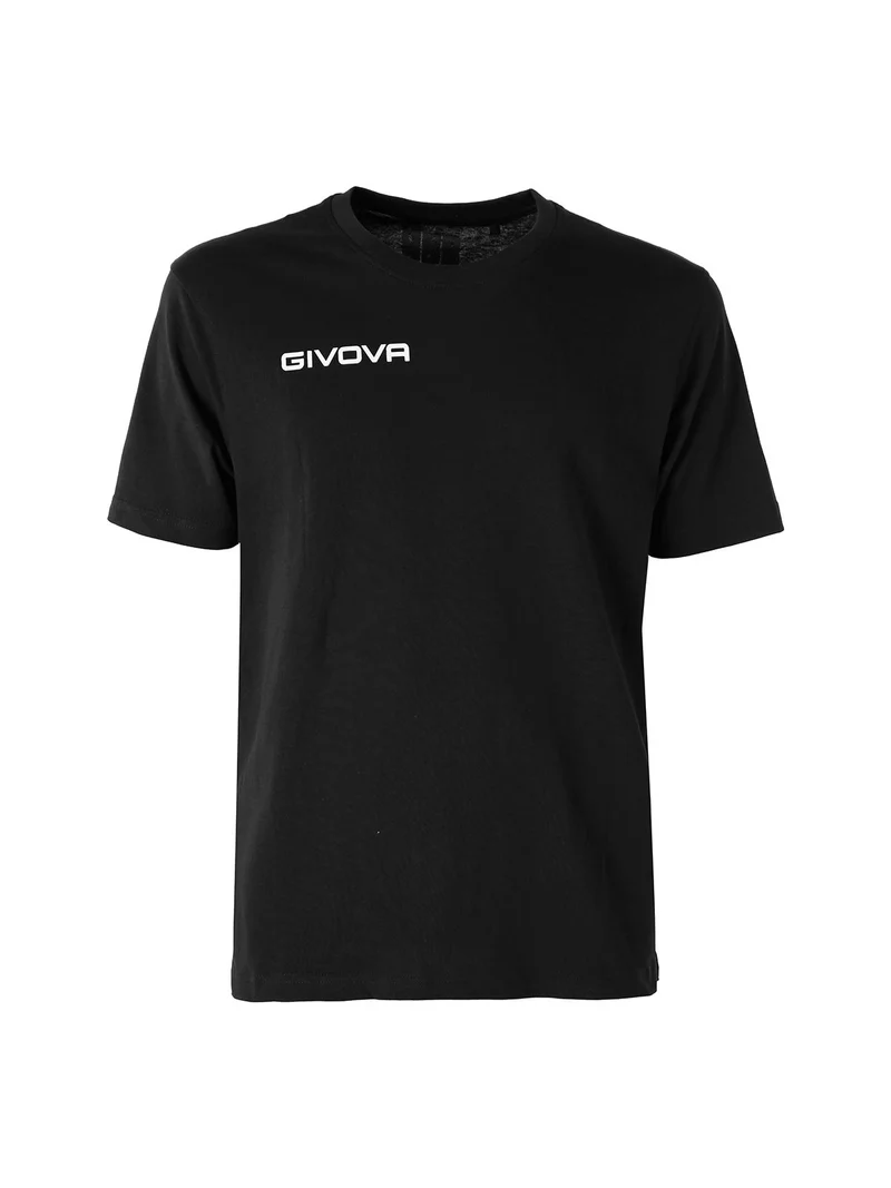 T-shirt girocollo da uomo in cotone - nero