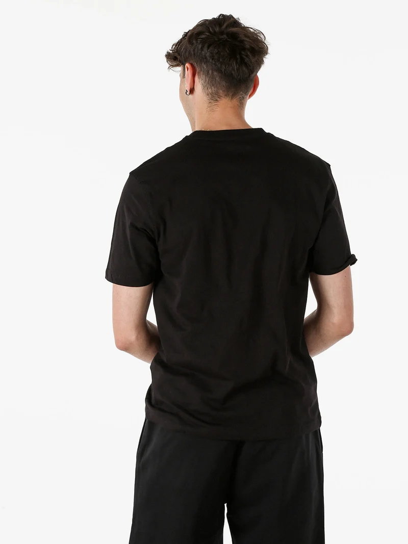 T-shirt girocollo da uomo in cotone - nero