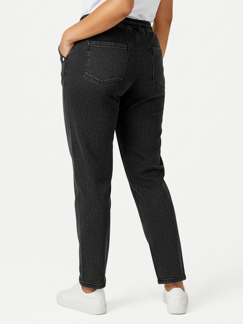 Jeggings donna con coulisse taglie grandi - nero