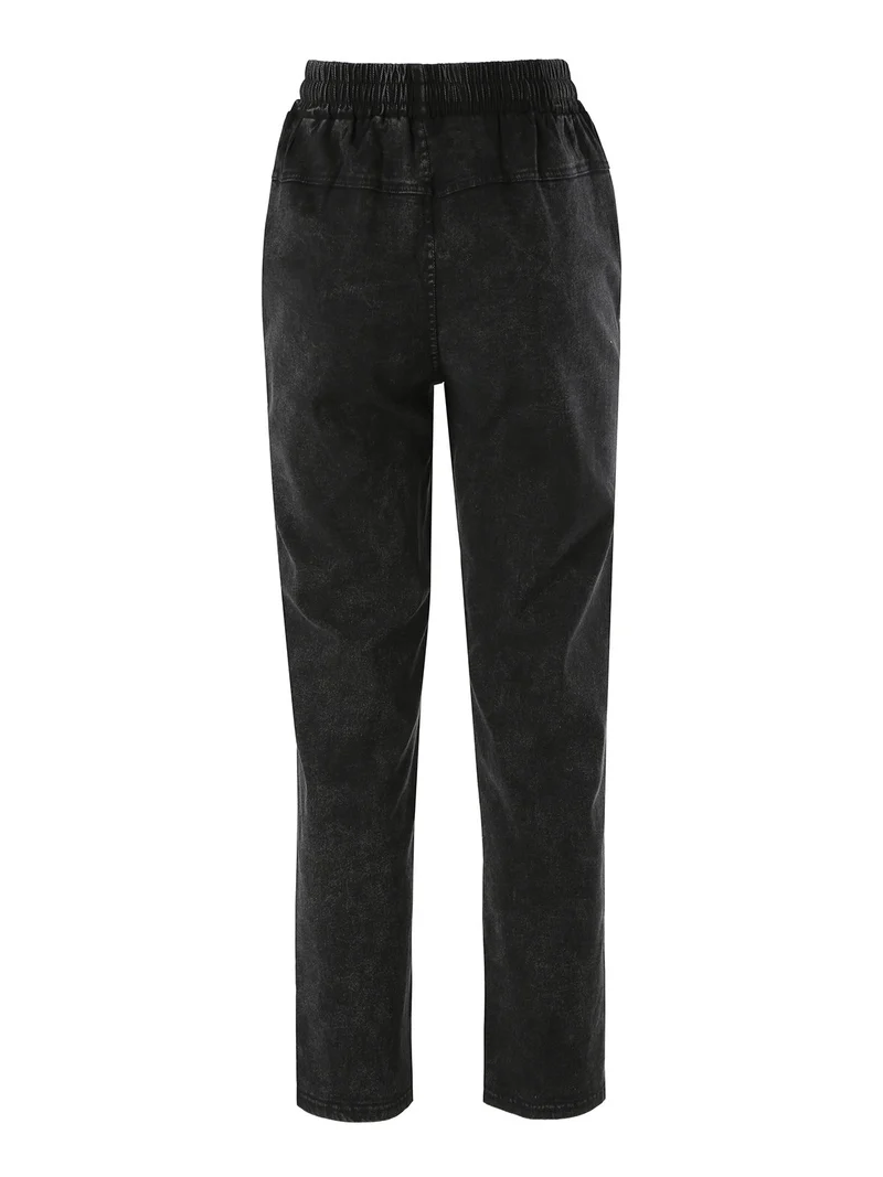 Jeggings donna con coulisse taglie grandi - nero