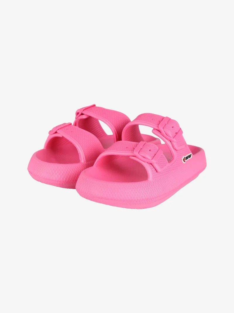 Ciabatte in gomma donna con doppia fibbia - fucsia