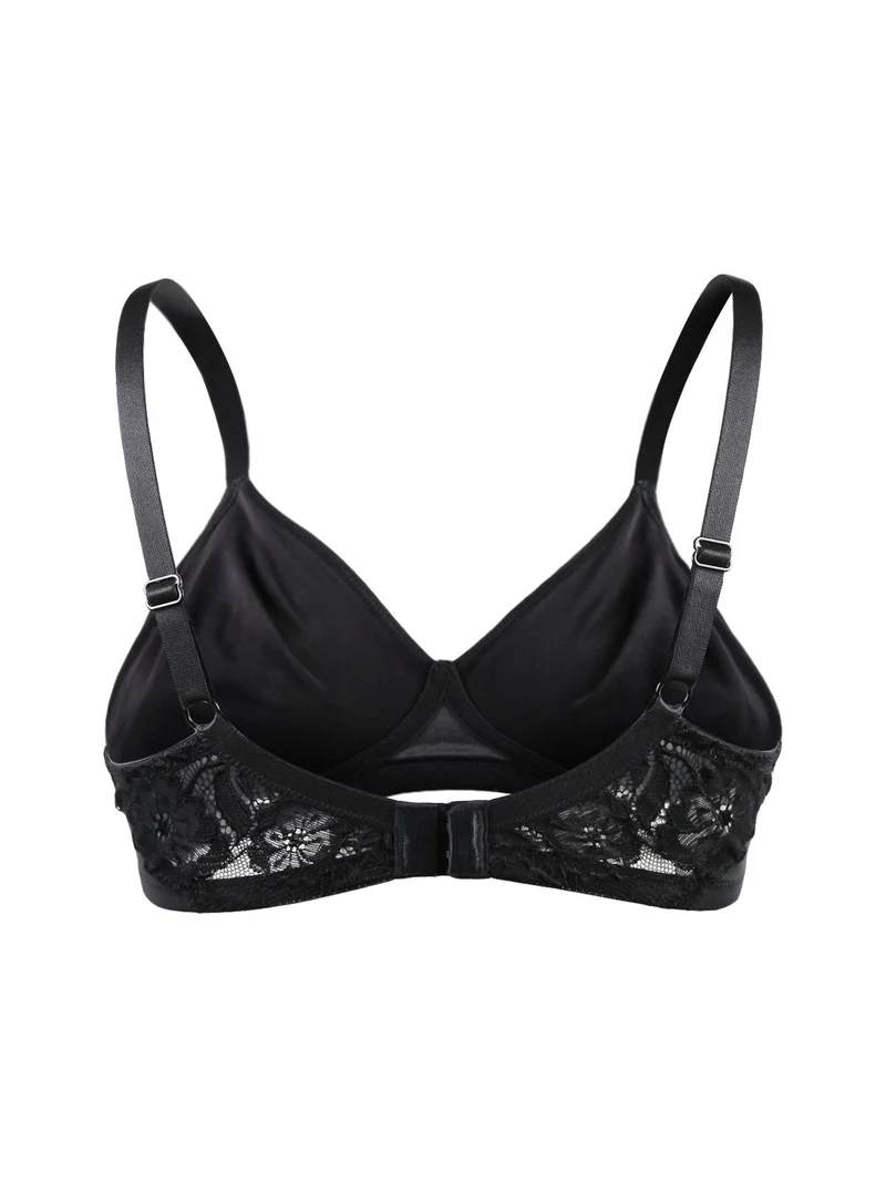 260 Reggiseno sfoderato in pizzo COPPA C - nero