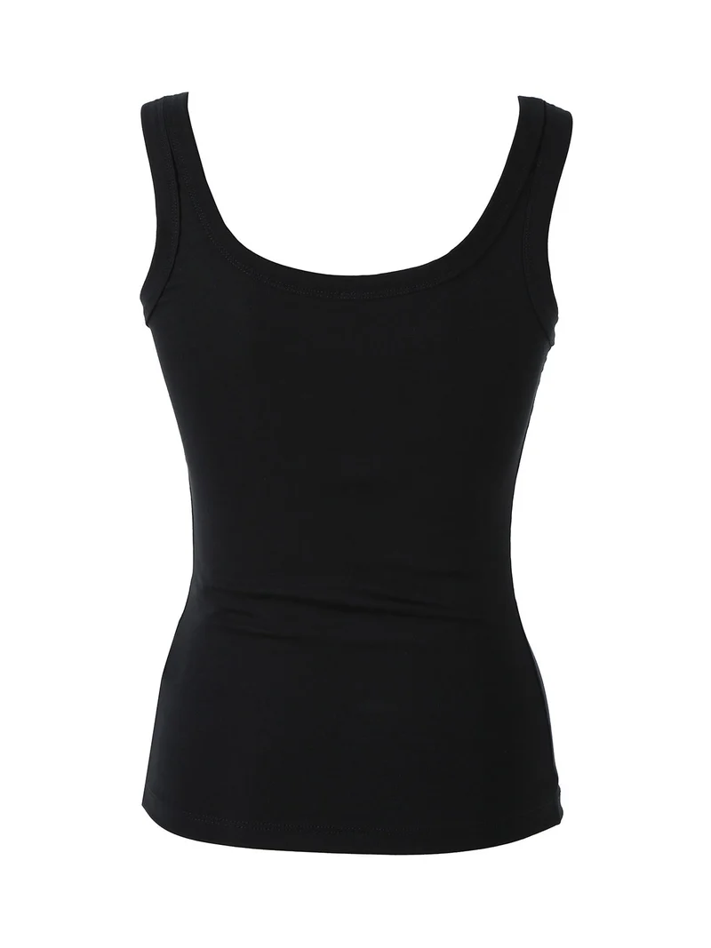 Top girocollo da donna a spalla stretta - nero