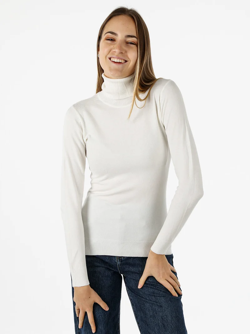 Maglia donna dolcevita - bianco