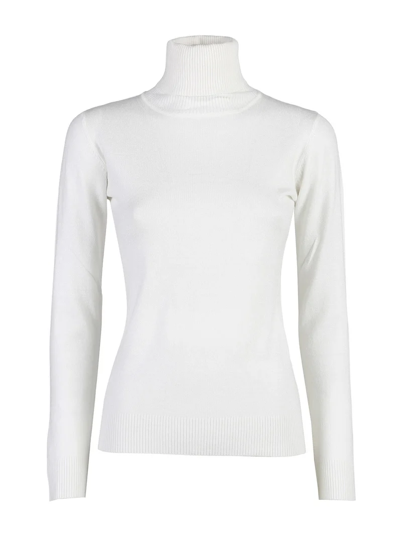 Maglia donna dolcevita - bianco